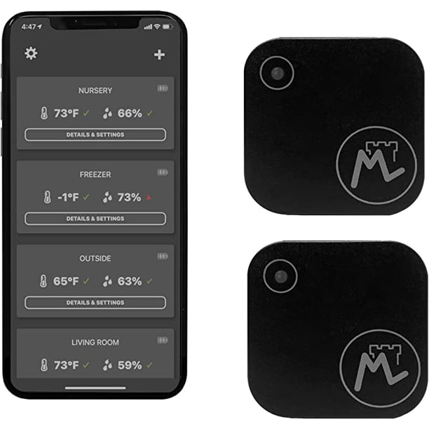 moat s2 wireless temperature humidity bluetooth smart sensor 2 pack iphone android thermometer hygrometer monitor climate for your home