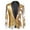 Gold, variant on KHONTS Men's Sequins Velvet Shawl Lapels Stage Party Prom Wedding Dinner Suit Jacket Blazer Green XS