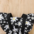 thumbnail image 4 of Aayomet Baby Bodysuit Winter Baby Bodysuit Sets Baby Girls Ruffle Romper Jumpsuit Bodysuit Headband Summer Clothes Outifis,Black 3-6 Months, 4 of 5