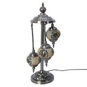 Shop LC Home Decorations Handcrafted Yellow Multi Color Firework Pattern Mosaic Turkish Style Table Lamp with Bronze Base Trendy Compatible Electric Cord Night Decor Light