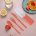 thumbnail image 1 of Feltree Straw Plastic Knife Fork and Spoon Tableware Set, 1 of 7