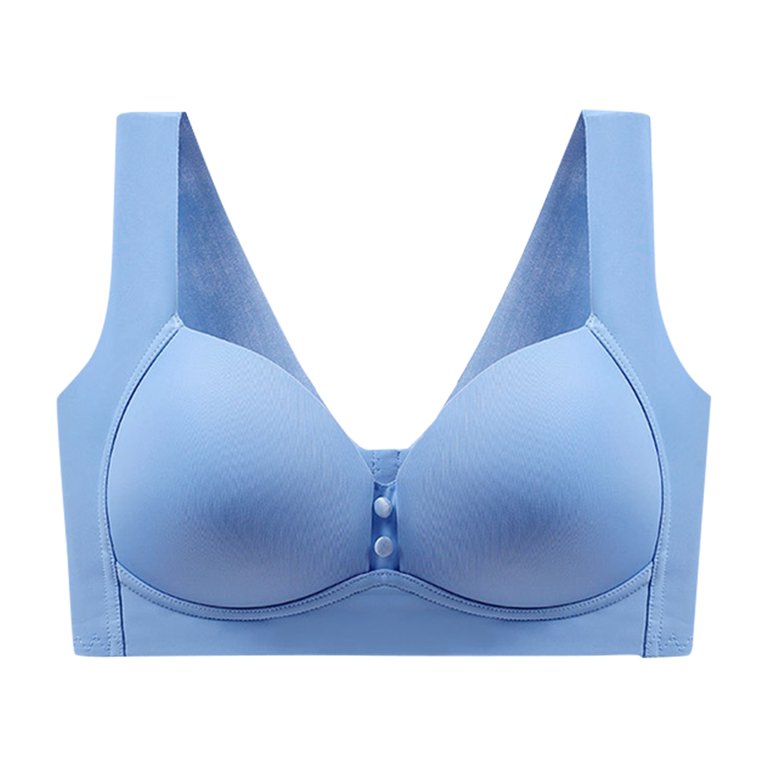 YDKZYMD Cami Bras for Women Padded V Neck Bras Breathable Compression Plus  Size Bra for Women Blue L/36