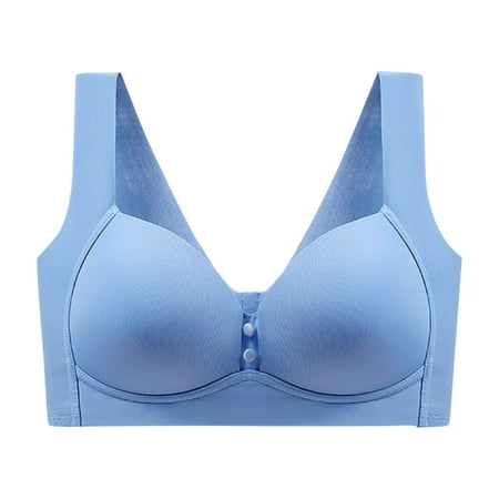 

DNDKILG Women s Push-Up T-Shirt Bra Bras Lace Plunge Bras Blue M