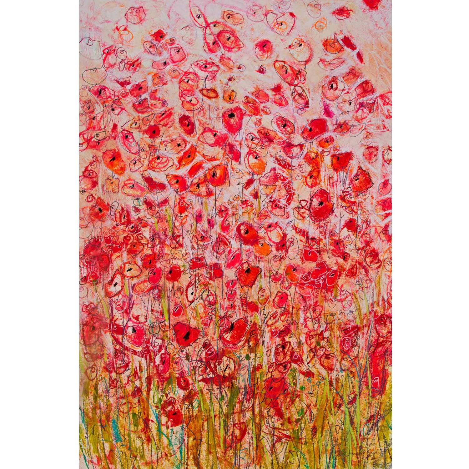 "Sea of Flowers" Painting Print on Wrapped Canvas