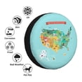 thumbnail image 4 of Goofa USA Tourist Map Pattern Universal Tire Cover for Jeep, SUV, Truck, and Trailer – Waterproof, UV-Resistant,Easy to Install, Fits 14"-17" Tires-16 inch, 4 of 6