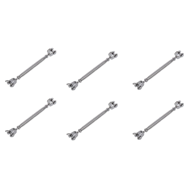 6X 304 Stainless Steel Rigging Screw Closed Body Jaw Jaw Turnbuckle 7/32 inch Thread,6 x Rigging Screw Turnbuckle,Silver Tone