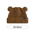 thumbnail image 6 of Skymirror Winter Hat Solid Color Stretchy Super Soft Windproof Extra-Thick Keep Warm Polyester Women Outdoor Knitted Cute Bear Ears Hat for Girl, 6 of 8