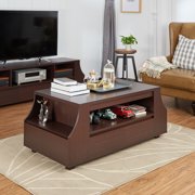 Basa Multi-Storage Wood Coffee Table, Walnut