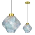 thumbnail image 6 of Deyidn Colorful Glass Pendant Light Fixtures 8.85 in Twisted Glass Shades Gold Hanging Light Fixture Modern Pendant Lighting for Kitchen Island Bedroom Dining Room, 6 of 10