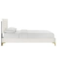 thumbnail image 2 of Modway Sofia Channel Tufted Performance Velvet Queen Platform Bed in White, 2 of 8