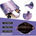 thumbnail image 4 of LHSHID Women Purse Satchel Bag Long Crossbody Classy Tote Bag Top Handle Vegan Leather Ladies Handbags Embossed Pattern, 4 of 7