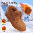 thumbnail image 7 of CHICVOMEY Bow Loafers for Women Moccasin House Slippers Winter Slip-On Loafers with Fur Lining Platform Sole for Casual Walking, 7 of 7