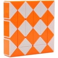 thumbnail image 1 of Magic Snake Twist Puzzle Twisty Toy Collection 36 Wedges Magic Ruler, Orange White, 1 of 4