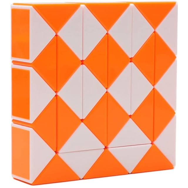 Magic Snake Twist Puzzle Twisty Toy Collection 36 Wedges Magic Ruler, Orange White