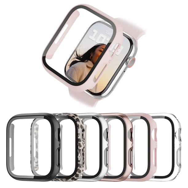 Funda protectora y protector de pantalla para Apple Watch de 45 mm, paquete de 6