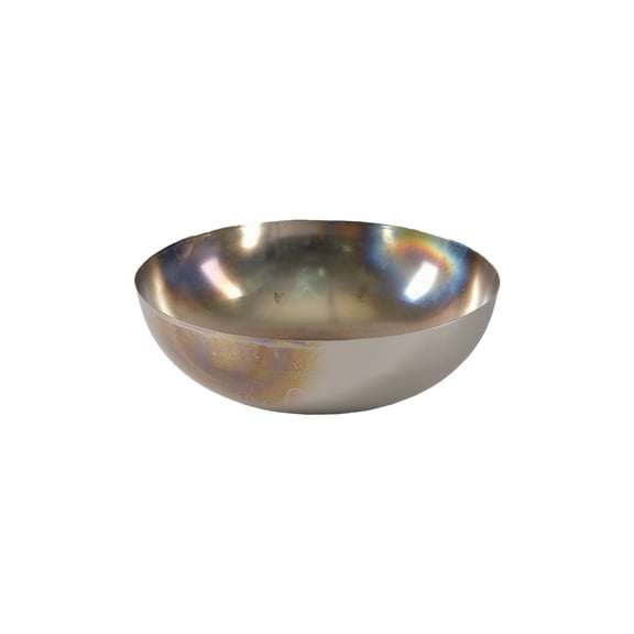 Iron Rounded Vase, Round Iridescent Decorative Metal Bowl for Fruit