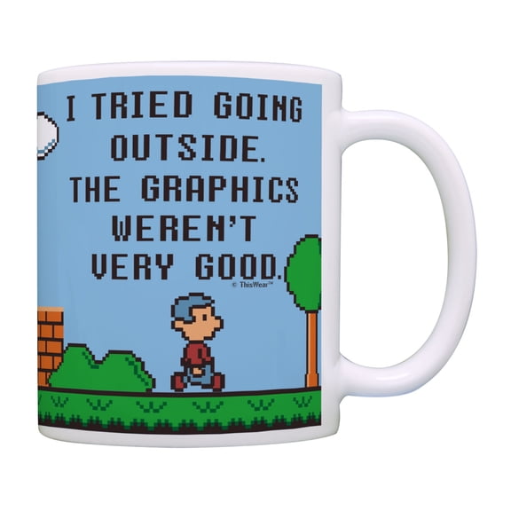 ThisWear Gamer Gifts I Tried Going Outside The Graphics Weren't Very Good Nerdy Gifts for Men Gift 11-oz Coffee Mug