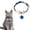Blue,45cm, variant on Cedar Bead Pet Collar for Cats Dogs Adjustable Fabric Collar with Bell Durable Chew Proof for Indoor Outdoor Use 13.8 Inch