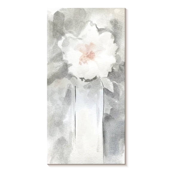 Elephant Stock Silver Blush Ii Wall Art - Vertical Canvas Wall Art - Living Room Wall Decor - Abstract Canvas - Beige And Gray Decor By Carol Robinson - 12" x 24"