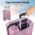 thumbnail image 3 of Tripcomp 11 Piece Hardshell Luggage Set, 20/24/28 Inch Carry On Spinner Suitcase with Packing Cubes Toiletry Bag, Lightweight Durable Travel Suitcase Smooth Rolling Wheels,Pink, 3 of 12