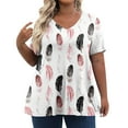 thumbnail image 2 of TQWQT Women's Plus Size Tops Cute Summer Floral Top Womens V Neck Tunic Short Sleeve Tops Dressy Casual Blouses Plus Size Womens Clothes, 2 of 6