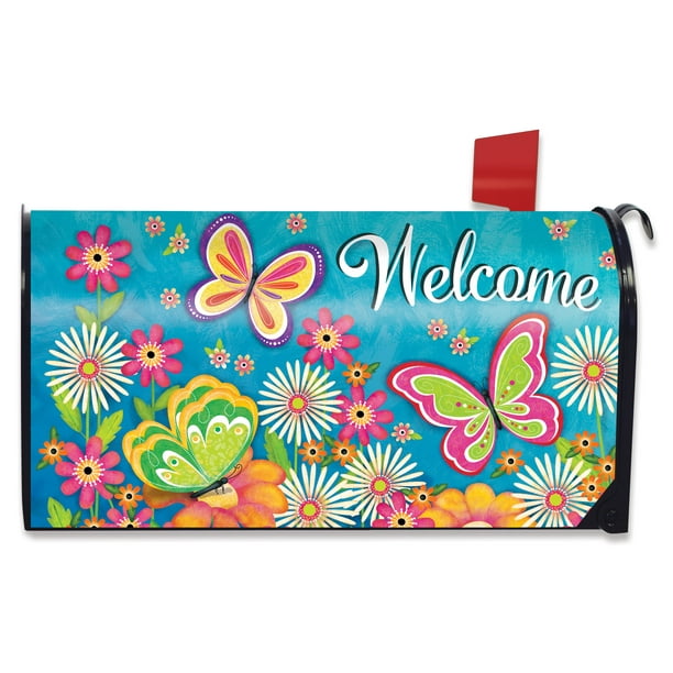 Butterfly Garden Spring Mailbox Cover Floral Standard