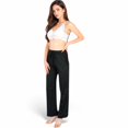 thumbnail image 7 of Women's High Waist Wide Leg Lounge Pants with Drawstring- Black,X Large, 7 of 7