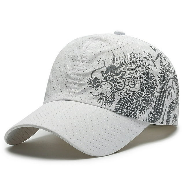 Casquette de Soleil Séchage Rapide Imprimé Dragon Chapeau de Baseball pour Extérieur