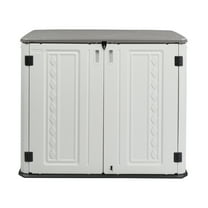Ktaxon Storage Deck Box Courtyard Storage Box HDPE Plastic White 250 Gallon