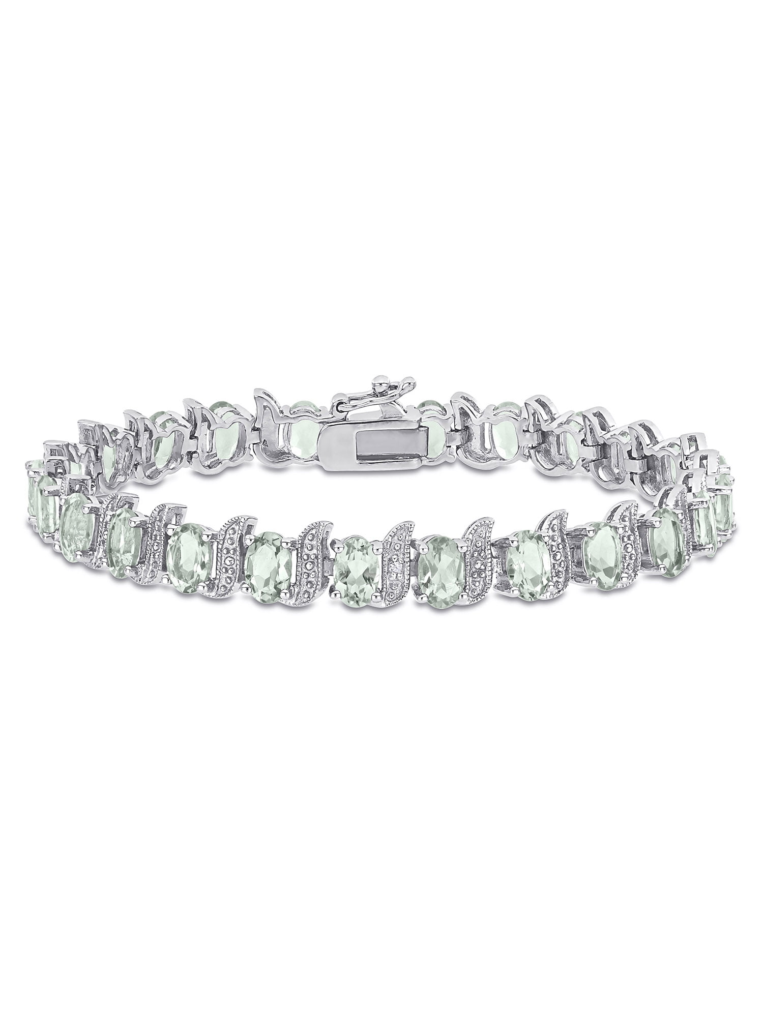 16ct Peridot AAA White Gold on 925 Sterling Silver Tennis Bracelet 7.25 or 8