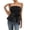Black, variant on Women's Strapless Knit Tube Top Casual Summer Bandeau Blouse with Ruffle for Beach Outings Black,L