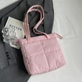 thumbnail image 2 of Bolso Mano 8053Bolso Tote Cuadros Nylon Gran Capacidad () Rosa, 2 of 9