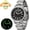 Black-All Stainless Steel, variant on Automatic Dive Watches for Men, Sport 200M Waterproof Analog Mechanical Watch with Day Date, Super Luminous, Silicone Strap, Stainless Steel, Sapphire Crystal, Men's Pro Diver Watch (Yellow)