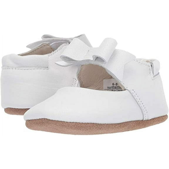 Robeez Baby Girl's Ankle Strap Mary Jane First Kicks, Sofia White, 12-18 Months