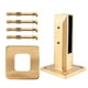 thumbnail image 4 of Abrazadera de vidrio de acero inoxidable Soporte de vidrio sin perforaciones Soporte de vidrio duradero Herramienta de fijación de vidrio para uso diario con tapa y tornillo (dorado), 4 of 7