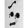 thumbnail image 2 of Kingston Brass KB660AL Vintage Double-Handle Pressure Balanced Tub and Shower Faucet, Matte Black, 2 of 7