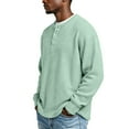 thumbnail image 4 of Henley Shirts For Men Long Sleeve Waffle Knit Tops Button Henley Neck T-Shirts, 4 of 4