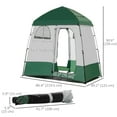 thumbnail image 3 of Outsunny Two Room Pop Up Shower Tent w/ Shower Bag, Floor, Carry Bag, Green, 3 of 10