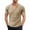 Khaki, variant on 100 Percent Cotton T-Shirts for Men Jerdar Men's Solid Color Pleated Frayed Edges Special V-neck Short-sleeved Shirt