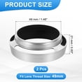 thumbnail image 2 of Uxcell 2 Pcs 49mm Lens Hood, Universal Metal Hollow Screw-in Vented Lens Hood, Silver, 2 of 7