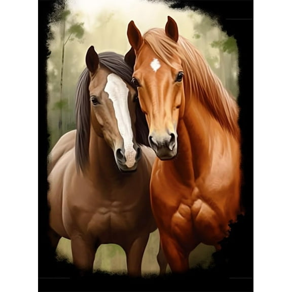 Jigsaw Puzzle 500 Pieces For Adults Farm Brown And Black Horse Hug Educational Game Toys Family Decoration Funny Wall Art Gift Puzzles