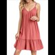 thumbnail image 2 of Vestido de Verano para Mujer 2025, Sin Mangas, con Tirantes Finos y Cuello en V, Informal, Estilo Swing. Coral S, 2 of 8