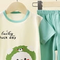 thumbnail image 4 of TOWED22 Infant Baby Boy Outfits 2 Pieces Crewneck Short Sleeve T-Shirt Tee Cartoon Pattern Casual Pocket Shorts Toddler Clothes(Mint Green,5-6 Y), 4 of 4