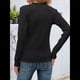 thumbnail image 4 of Camisetas de Larga para Mujer, Blusa Informal Holgada de Punto Acanalado con Cuello Redondo, Jersey de Moda para Otoño. Negro XL, 4 of 7