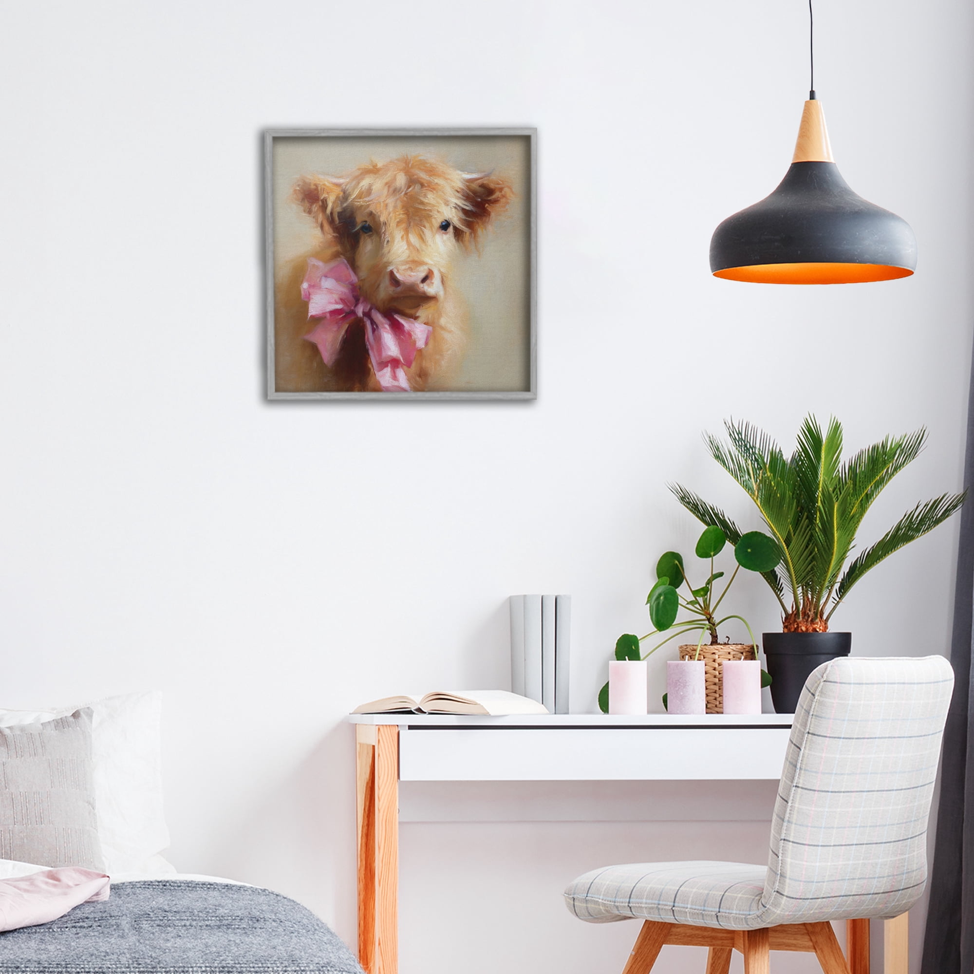Stupell Industries Little Highland Sweetheart Gray Framed Giclee Art, design by Tina LeCour
