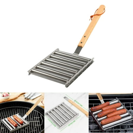 

Sksloeg Hot Dog Roller for Grill Sausage Roller Grill Hot Dog Grilling Roller Ever Hotdog Roller Machine for Evenly Cooked Hot Dog Barbecue Is Easy（13.6×16×19.4cm）