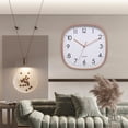 thumbnail image 3 of Wall Clock Square Shape Silent Non-Ticking Quartz Movement High Accuracy Clear Print Legible Battery Operated Wall Hanging Decorative Dedroom Living Room Modern Clock -A, 3 of 8