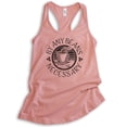 thumbnail image 1 of By Any Beans Necessary Tank Top, Ladies Racerback Tank Top, Coffee Caffeine Espresso Coffee Bean Cafe Tank, Desert Pink, X-Large, 1 of 3