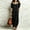 Black, variant on Morttic Women's Solid Color Ruffled Puff Sleeve Midi Dress – Drawstring Front Loose Fit Pocket Casual Bohemian Vacation Yellow,XL
