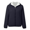 thumbnail image 4 of Plus Size Winter Coat For Women Hooded Lined Jacket Warm Thickened Outwear Windproof Cold Weather With Pockets Women Casual Dress Sweater Long Sleeve Hoodie Womens Long Hooded Sweatshirt, 4 of 5